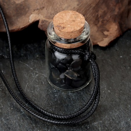 Souvenir-butter with natural stones "Obsidian", 3 x 2 cm-2