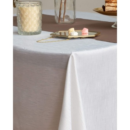 Tablecloth, size 160x160 cm, white color-1