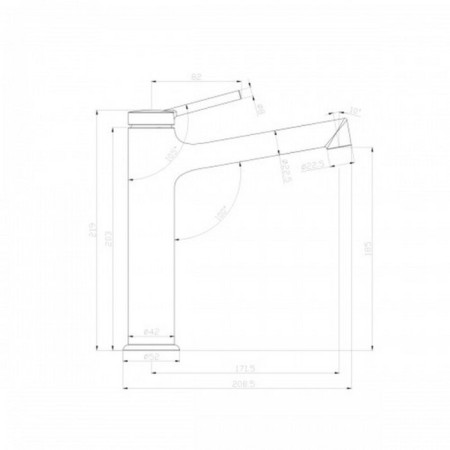 Lemark Minima LM3837C shell mixer, single -legged, excess length 172 mm, chrome-1