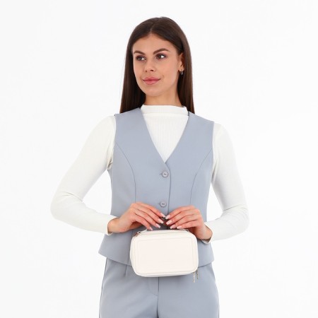 Bag Cross-Bodi with a zipper, white color-1