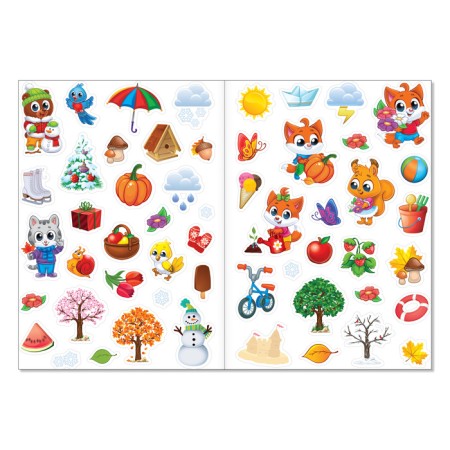 Stickers reusable "World around me", set 2 pcs., A4 format-2