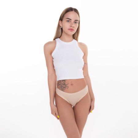 Panties female brazilians, beige color (Beige), size 46 (m)-4