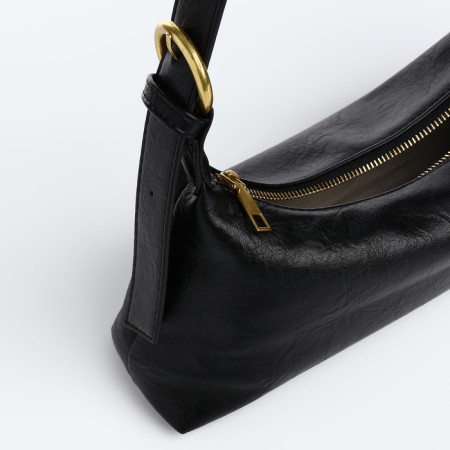 Bag Women's Baget with a zipper, black color-5