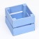 Kashpo wooden, two-strip, pale blue, 11 x 11 x 9 cm
