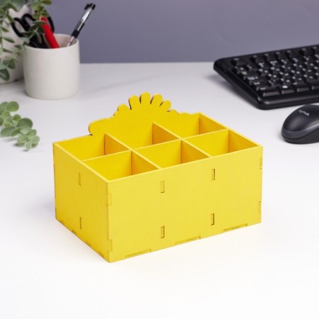 Organizer for storing the little things "Good day!" 6 departments, 18.7x12.5x12.5 cm-2