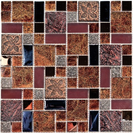 Glass mosaic with stone Bonaparte, Liberty-2 300x300x8 mm