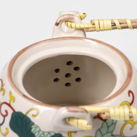 Keramic teapot with a metal sieve "Lotus", 900 ml-2