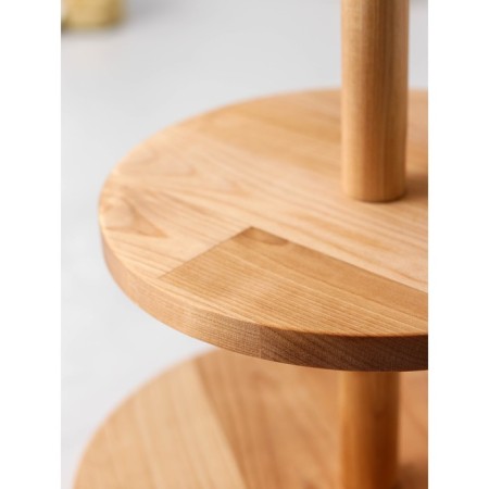ADELICA three -tier stand, d = 32 × 26 × 20 × 1.8 cm, height 37 cm, array of birch, soaked in oil-2