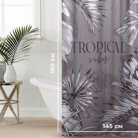 The bathroom curtain "Tropical Vibes", 145 × 180 cm-1