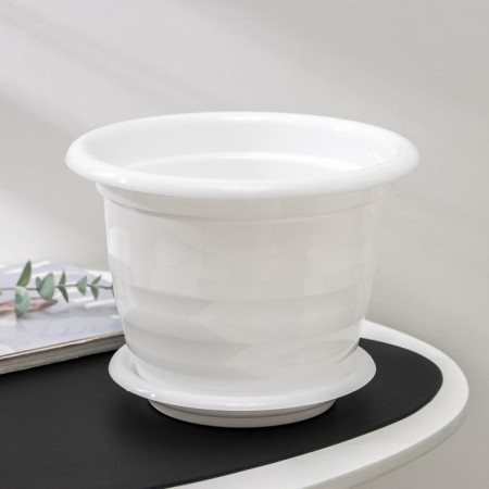Pot with the pallet "Viola", 3.5 l, the color is white-1