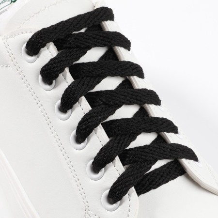 Shoe shoes, flat, 8 mm, 90 cm, packing 25 pcs, black color-1