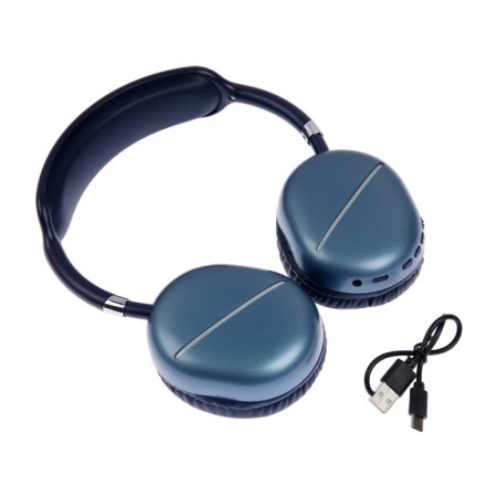 AKZ MAX10 headphones, wireless, full -size, microphone, backlight, blue-8