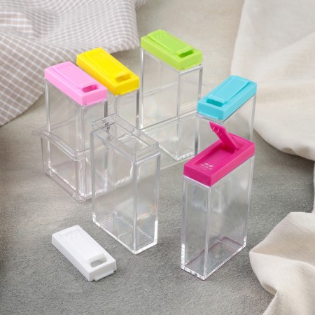 Set for spices "compact", 100 ml, 17 × 7 × 10 cm, 6 pcs, one -sided dispenser, color mix-1