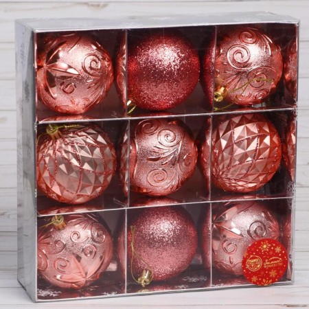 Set of balls plastic D-8 cm, 9 pcs "Arabella"-1
