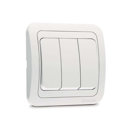 Makel 12091 Mimoza, SP, 10A, 3 keys, white/white color.