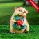 Garden figure "Hedgehog with flowers" 12x11x15cm