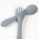 A set of children's cutlery, fork and spoon M&B (silicone), gray