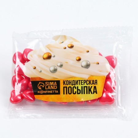 Sprinking confectionery Easter "Heart": Red, 25 g.-1