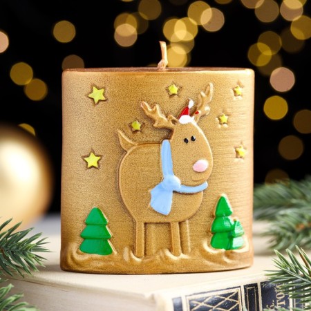 Decorative candle "deer", 7.8x3.5x8 cm, gold