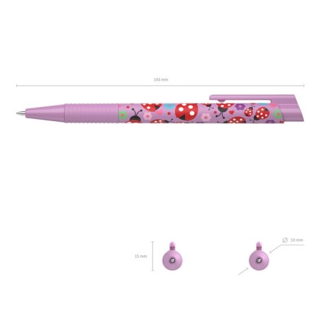 Handle Ball machine gun. Erichkrause Colortouch Ladybug, node 0.7 mm, flu, blue ink-1
