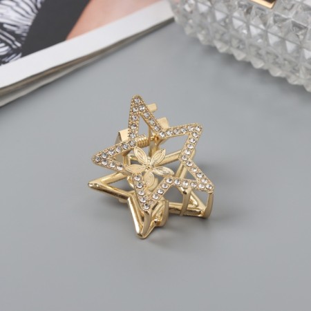 Hair crab "Florence" star, 3.5 cm, gold