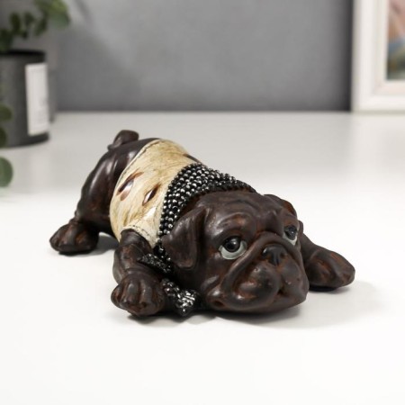 Polystone souvenir "Pug in a T -shirt with a scarf" for bronze 5.5x18x11 cm-2