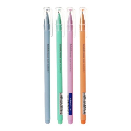 Ballic Handle Erichkrause Slim Stick "Pastel Bloom", needle node 0.7 mm, blue, subtle design Soft Touch, mix-1