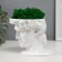 Concrete Kashpo "David" with moss white 11.5x15.5x12 cm (moss green stabilized)