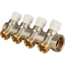 Коллектор распределительный STOUT SMB 6851 013404, 1", 4 выхода, 3/4"
