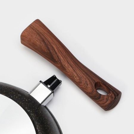 Granit Ultra Black-Gold pan, D = 24 cm, anti-stick coating, glass cover, removable handle-8