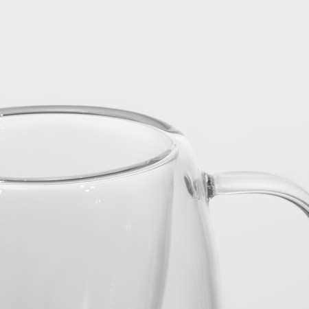 Glass mug with double walls Magistro Duo, 80 ml, 9 × 7 × 6.3 cm-3
