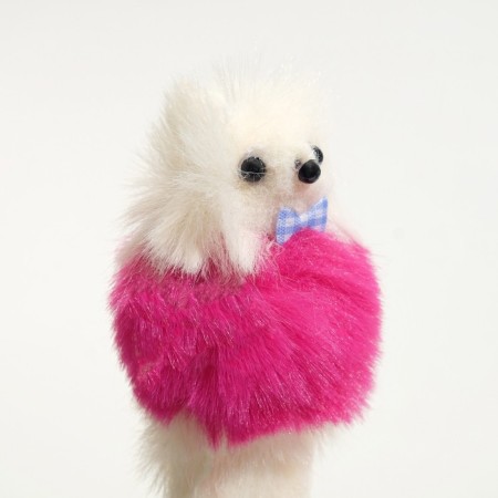 Mouse made of artificial fur, up to 17 cm with a tail, a mix of flowers-4