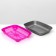 Rounded toilet with a mesh of 33.5 x 25 x 6 cm, Magenta/Gray