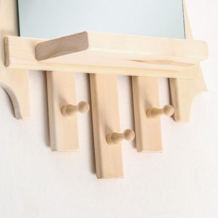Mirror "Carved Laralger" with a shelf 3 hook, 75 × 40 cm-8