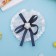 Hair elastic band Bant "Schoolgirl" Tape Flower, D-6.5 cm, blue-white