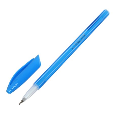 Ballpoint pen "stripes" 0.5 mm, blue rod, in the display, mix case (barcode on the piece)-6