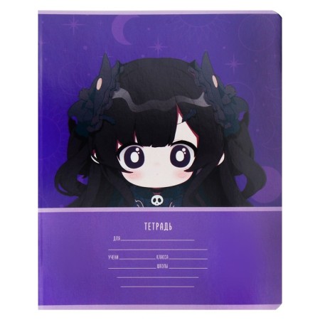 Notebook of 12 sheets in a cage on a clip "Magic Dolls", cover shaking cardboard, VD-LK, MIX-3