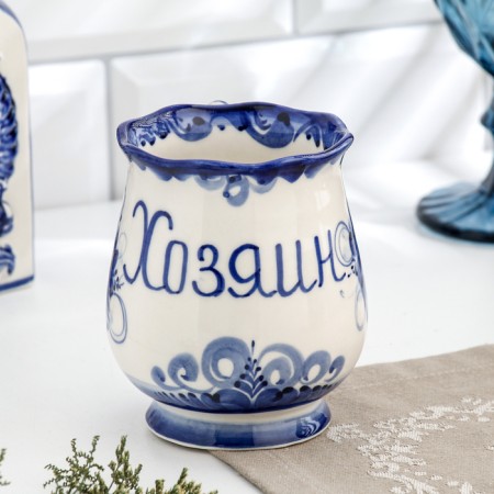 Morch "Morning Morning", 0.3 l, 11x12 cm, gzhel, porcelain-2