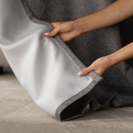 A set of curtains with a sequer of selection, size 2x200x270 cm, dark gray color-1