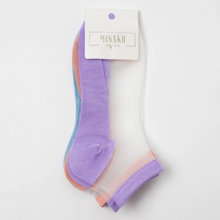 Set of glass socks 3 pairs, river 35-37 (22-25 cm), central rose/goal/lavender-3