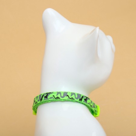 Kotoflash collar, with a bell, 30 x 1 cm, polyester, green-3