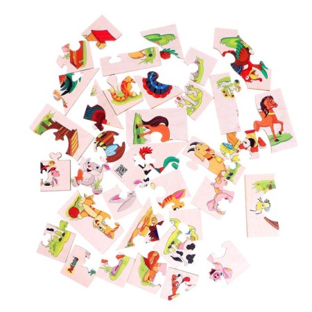 Figure puzzles made of wood "Pets" 10 puzzles in a set-2