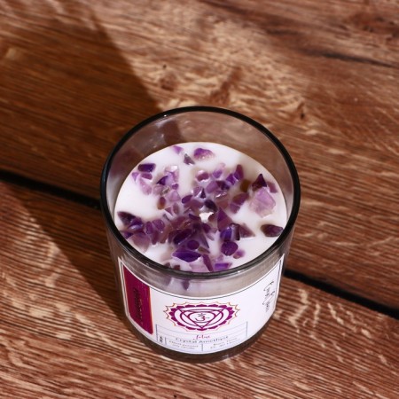 Soye candle "7 chakras" with crystals, 200 g, Sahasrara-1