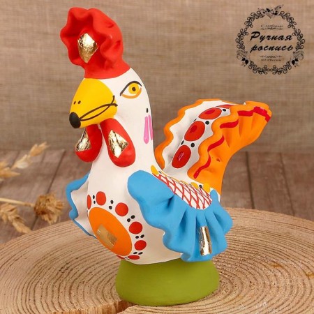 Dymkovo toy "Rooster", 11 cm, mix