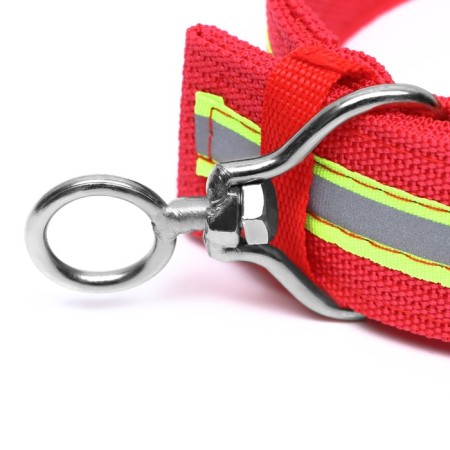 Four -layer reflective collar with a swivel 65 x 4 cm, red-3