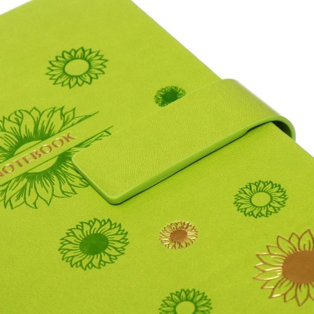 The diary is notathered, A5, 140l, cage, region, with a refrain, flowers, green-4