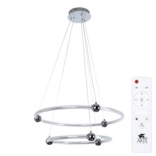 Suspended chandelier Arte Lamp Harley A2196SP-2CC, LED, 60 W, 70x70x120 cm, 6600 lm, remote control, chrome