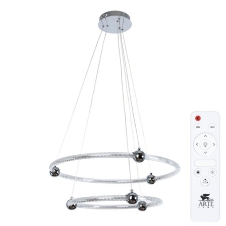 Suspended chandelier Arte Lamp Harley A2196SP-2CC, LED, 60 W, 70x70x120 cm, 6600 lm, remote control, chrome