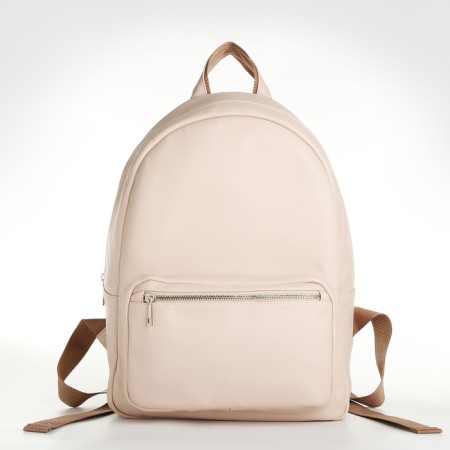 Women's backpack of artificial leather on the zipper Textura, beige color-5