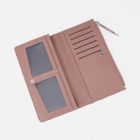 Women's wallet on the button, pink color-2